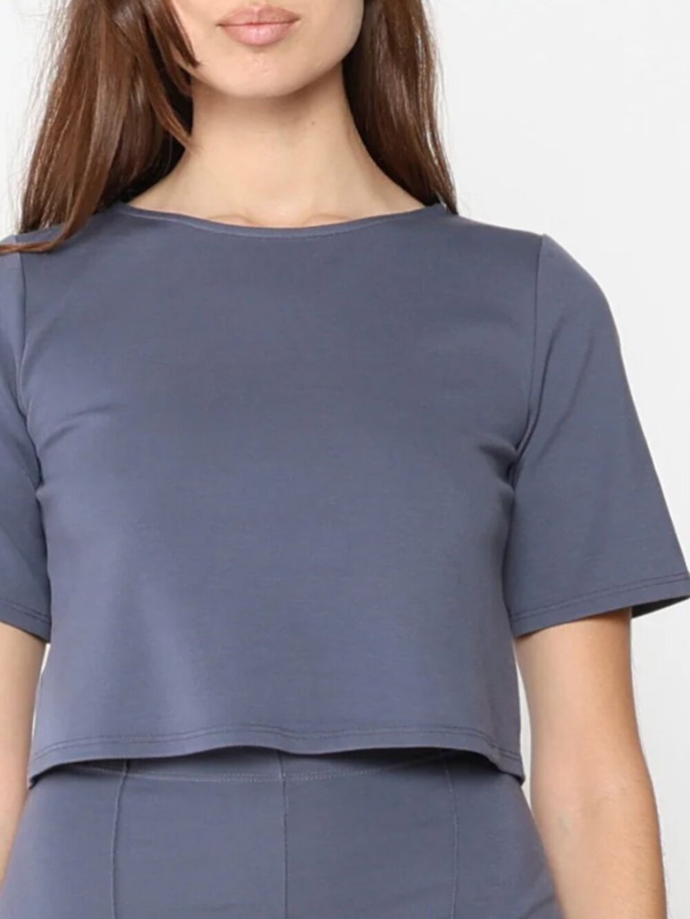 NWT Ripley Rader Ponte T-Shirt XS Ltd Ed Sea Blue Elevated Basic Boxy Minimalist